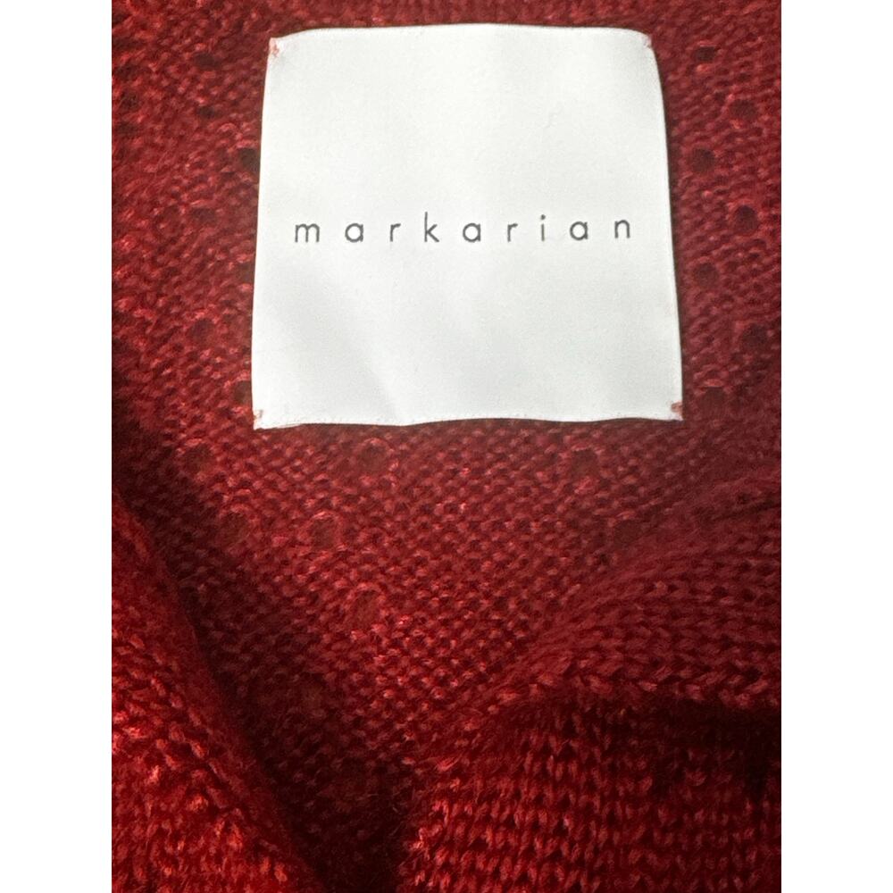 Markarian Burgundy Poesie Hearts Silk Mohair Blend Maxi Dress Size Small - Picture 3 of 15